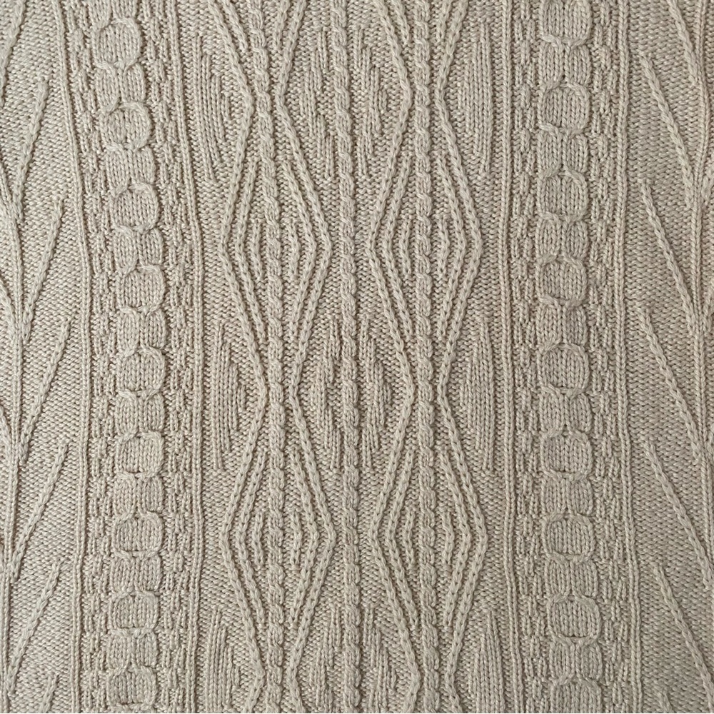 Vintage LL Bean Cable Knit Sweater Ivory Women's Large 100% Wool Made in Ireland - Picture 2 of 4